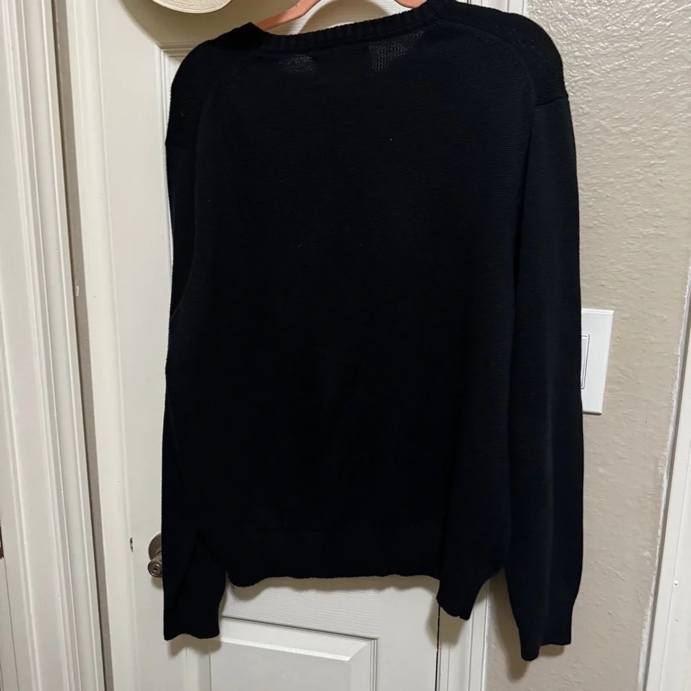 AMERICAN LIVING Black Sweater with Embroidered Eagle Logo